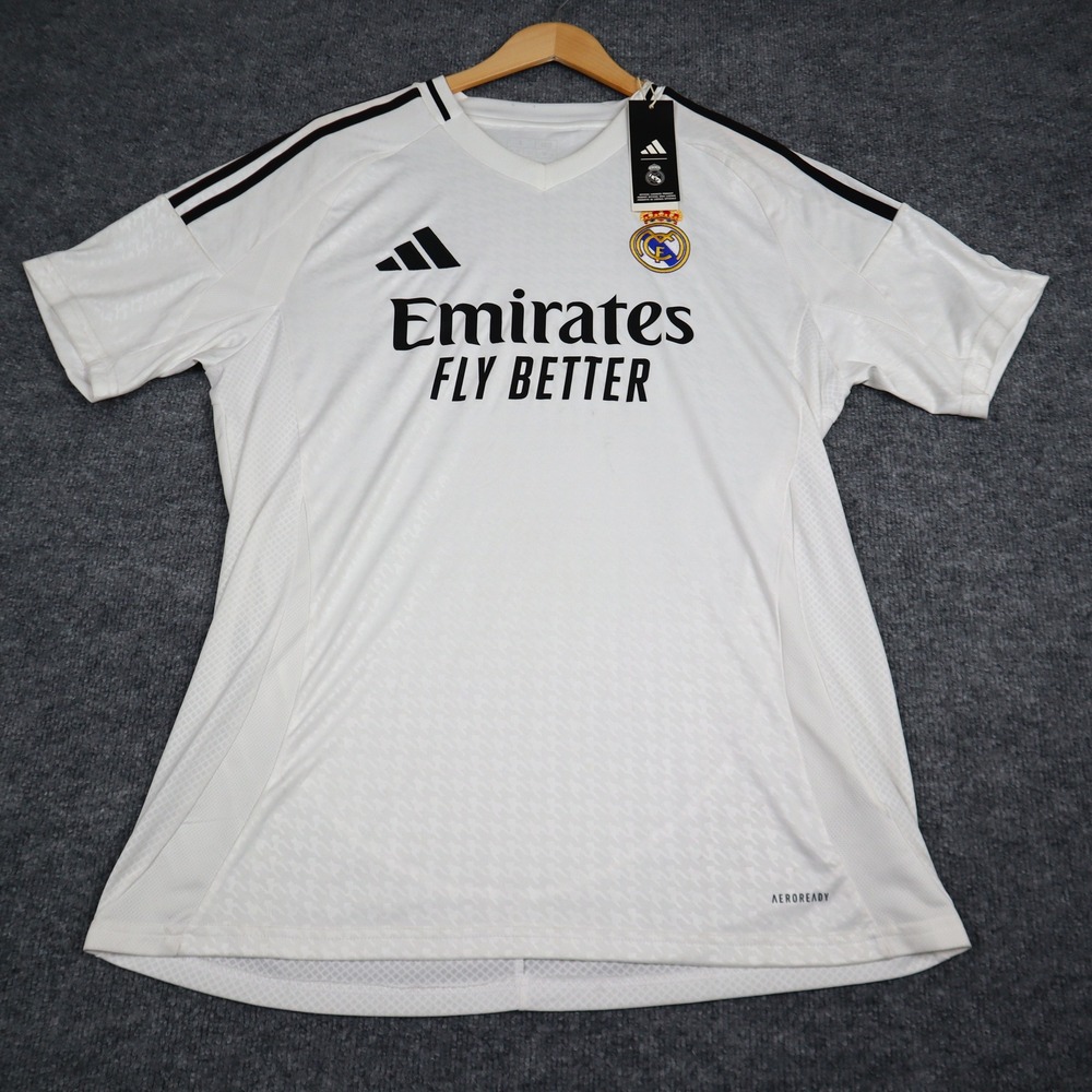 Real Madrid 2024-25‎ White Home Jersey Adidas Mens Large Aeroready NWT READ